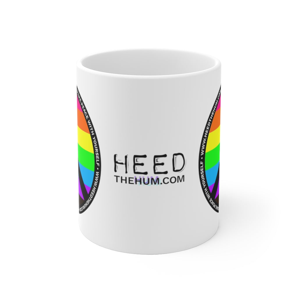 HEED THE HUM Make Peace With Yourself White Ceramic Mug