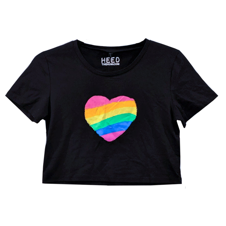 Rainbow Heart Crop Top - LGBTQ Pride, Shirts, HEED THE HUM