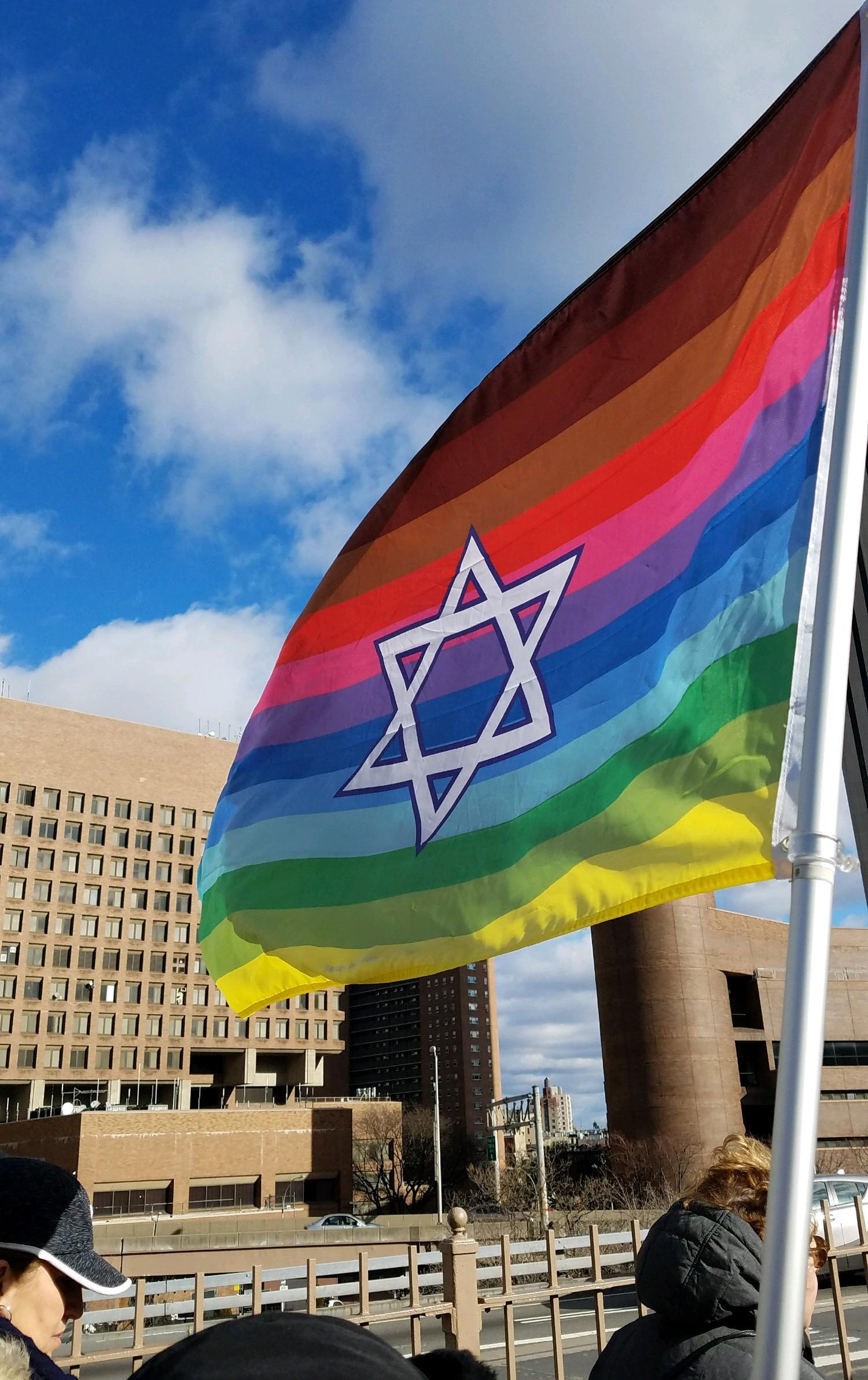 Rainbow Pride Flag with Magen David Star - LGBTQ Gay Pride Flag, Flag, HEED THE HUM