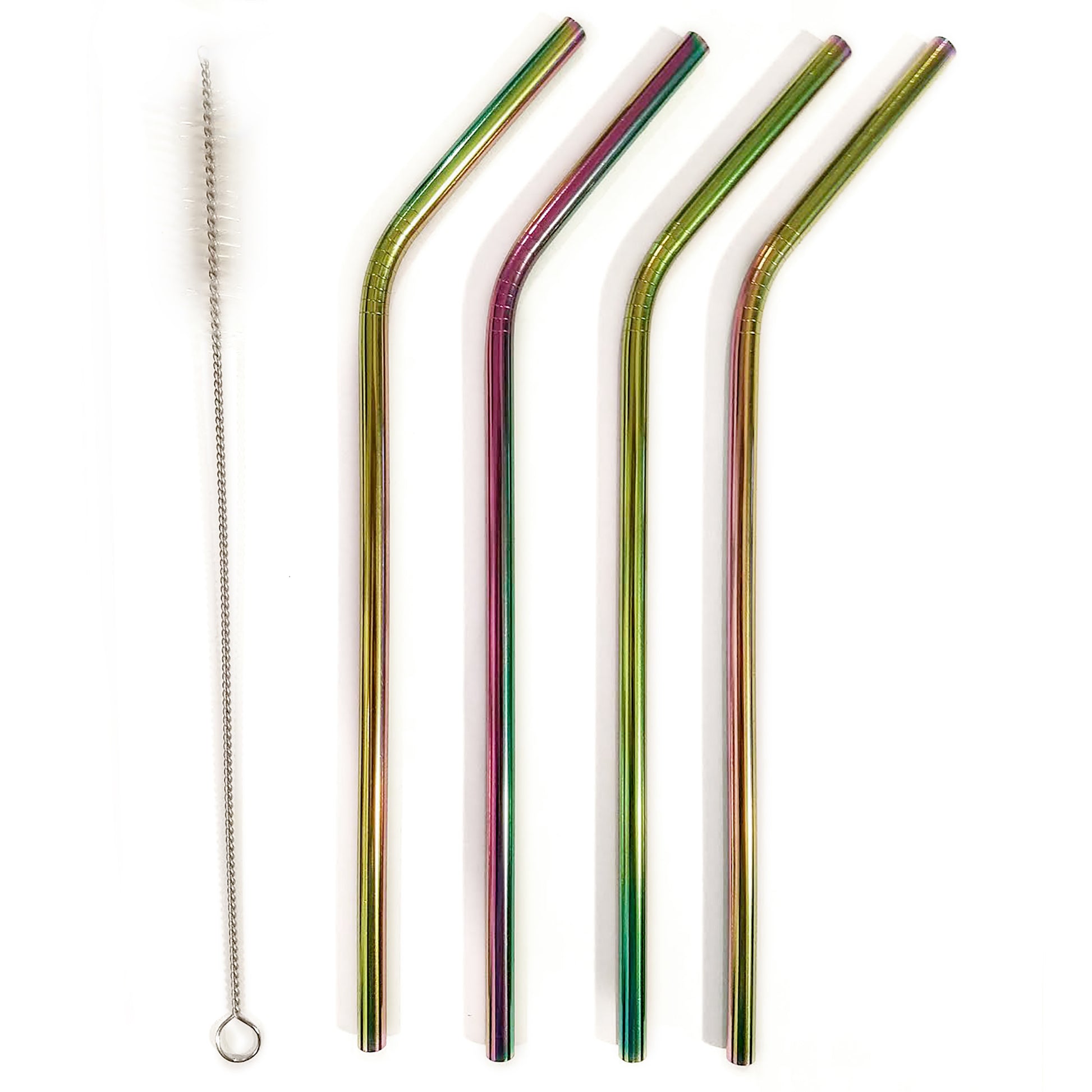 4 Stainless Steel Reusable Drinking Straws + Brush + Pouch, Drinking Straws, HEED THE HUM