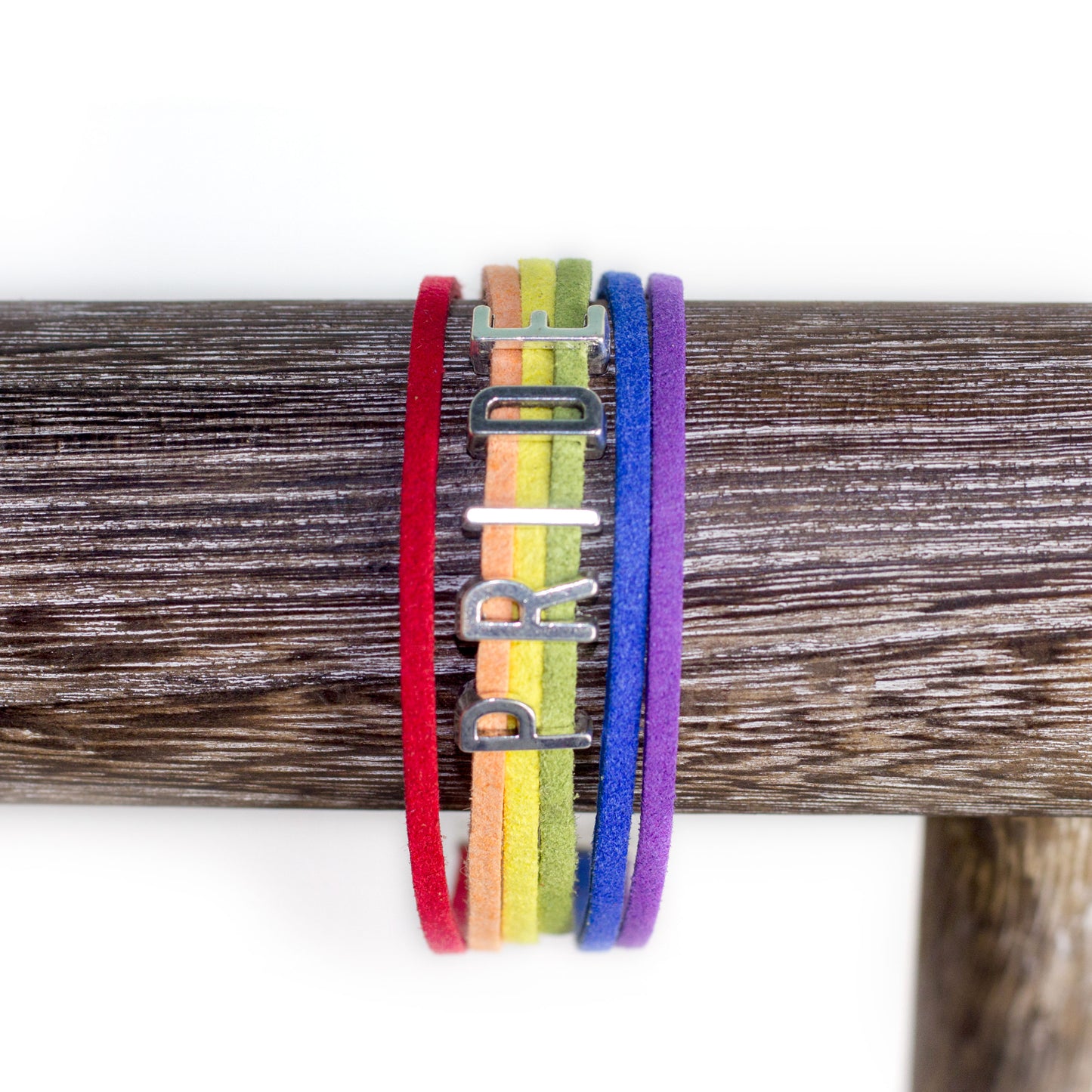 Rainbow PRIDE LGBTQIA+ (vegan) Leather Bracelet, Jewelry, HEED THE HUM