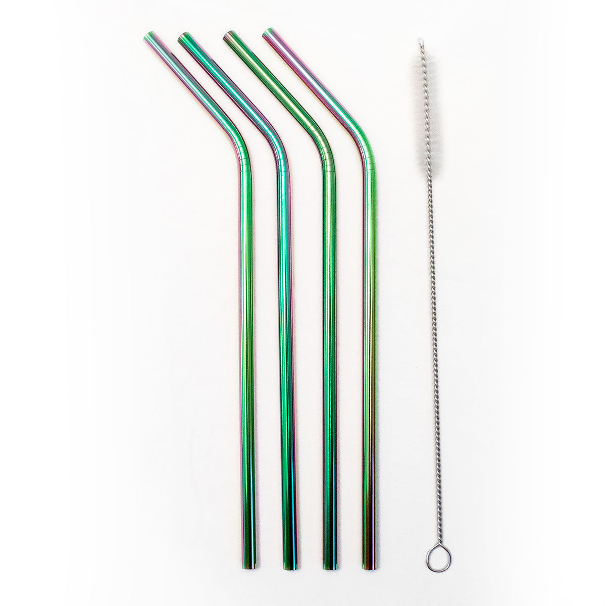 4 Stainless Steel Reusable Drinking Straws + Brush + Pouch, Drinking Straws, HEED THE HUM