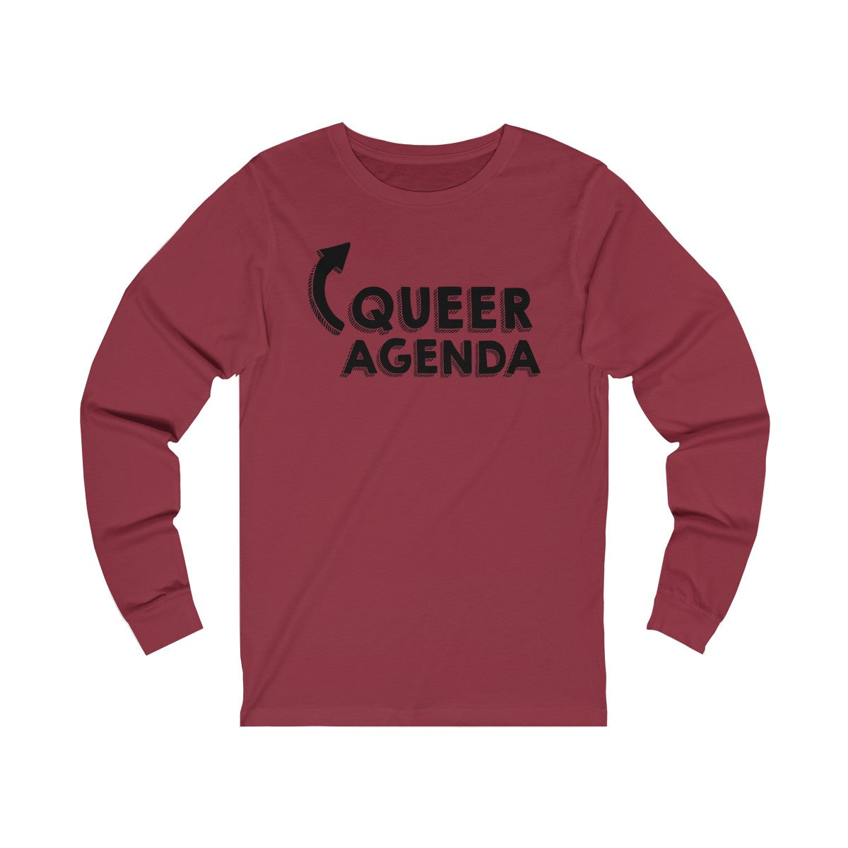 Queer Agenda Unisex Jersey Long Sleeve Tee Shirt - Black Print, Long-sleeve, HEED THE HUM