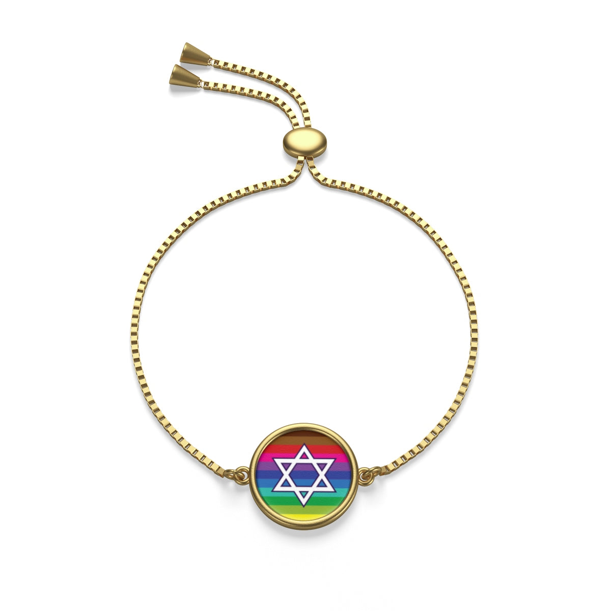Jewish Star Gay Pride Box Chain Bracelet - LGBTQIA+, Accessories, HEED THE HUM