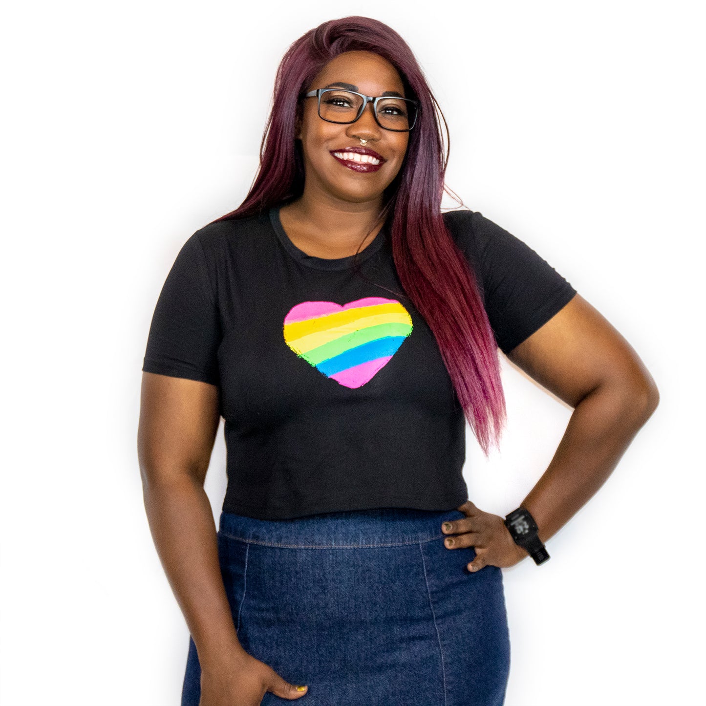 Rainbow Heart Crop Top - LGBTQ Pride, Shirts, HEED THE HUM