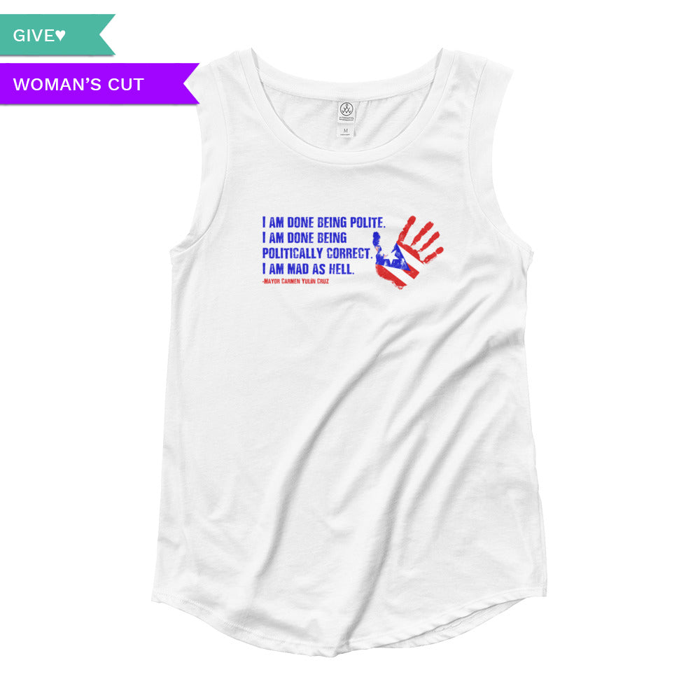 Mayor Carmen Yulín Cruz - Puerto Rico Relief Cap Sleeve Shirt, Shirt, HEED THE HUM