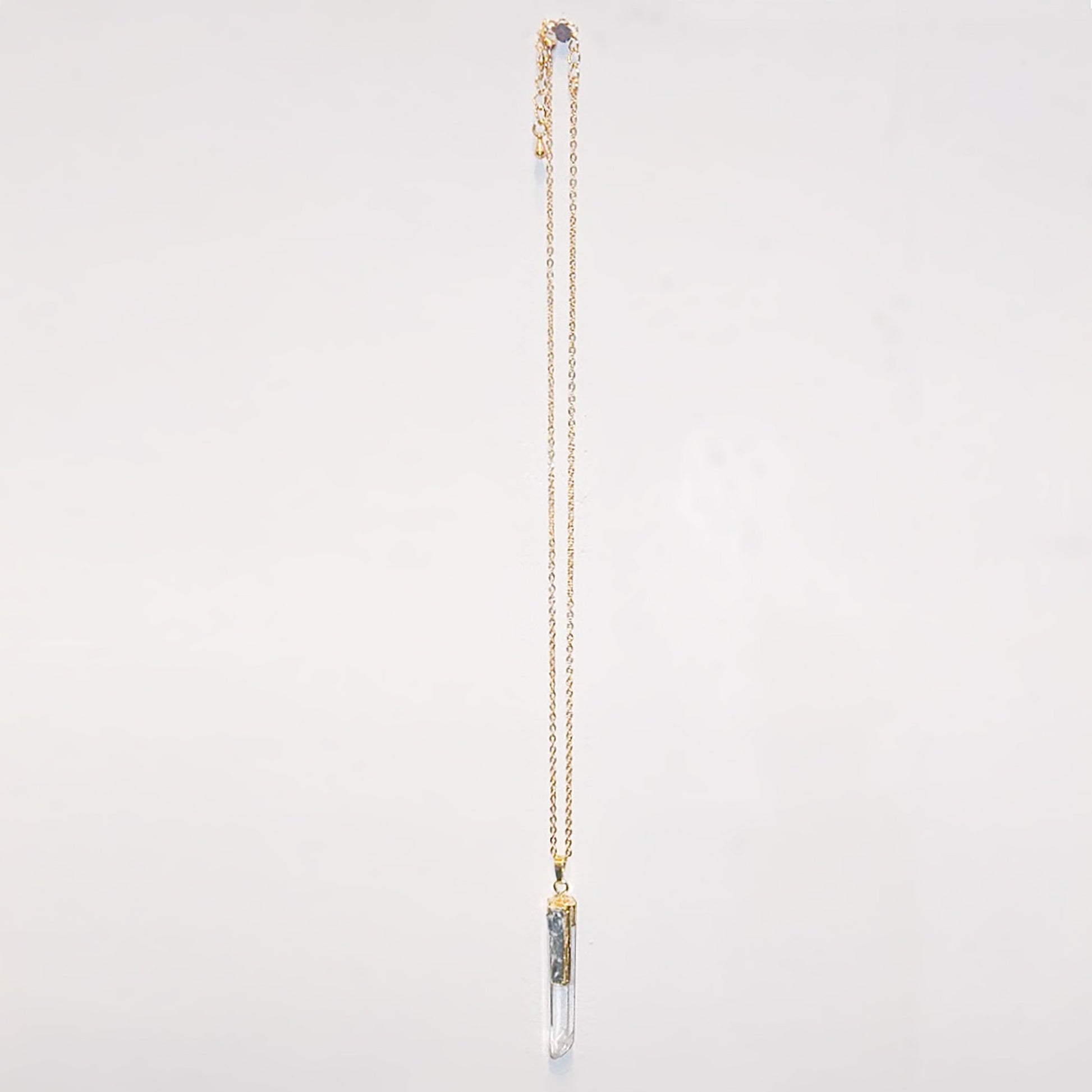Clear Crystal and Kyanite Necklace, Necklaces, HEED THE HUM
