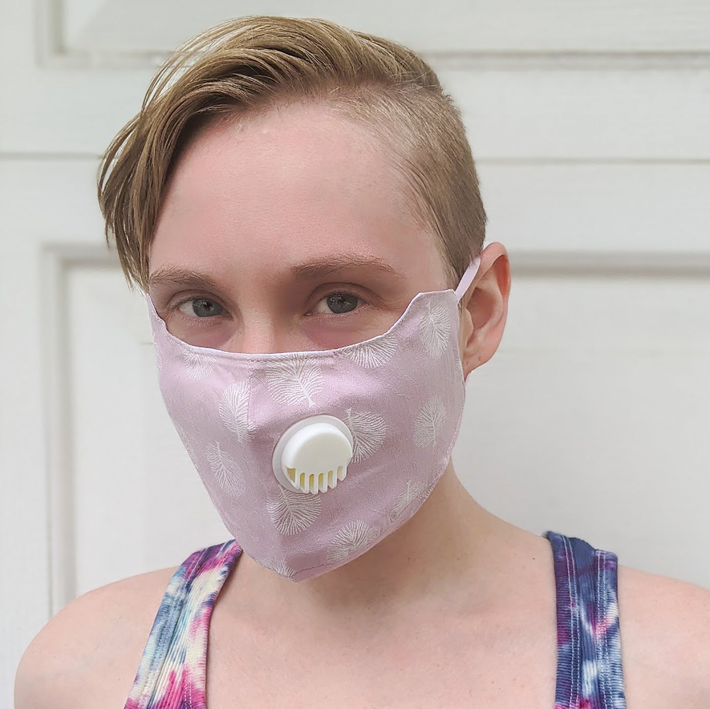 Lightweight 3 layer 100% Cotton Reusable Face Mask w/ breathing valve + 2 carbon filters, adjustable ear straps, nose wire clip
