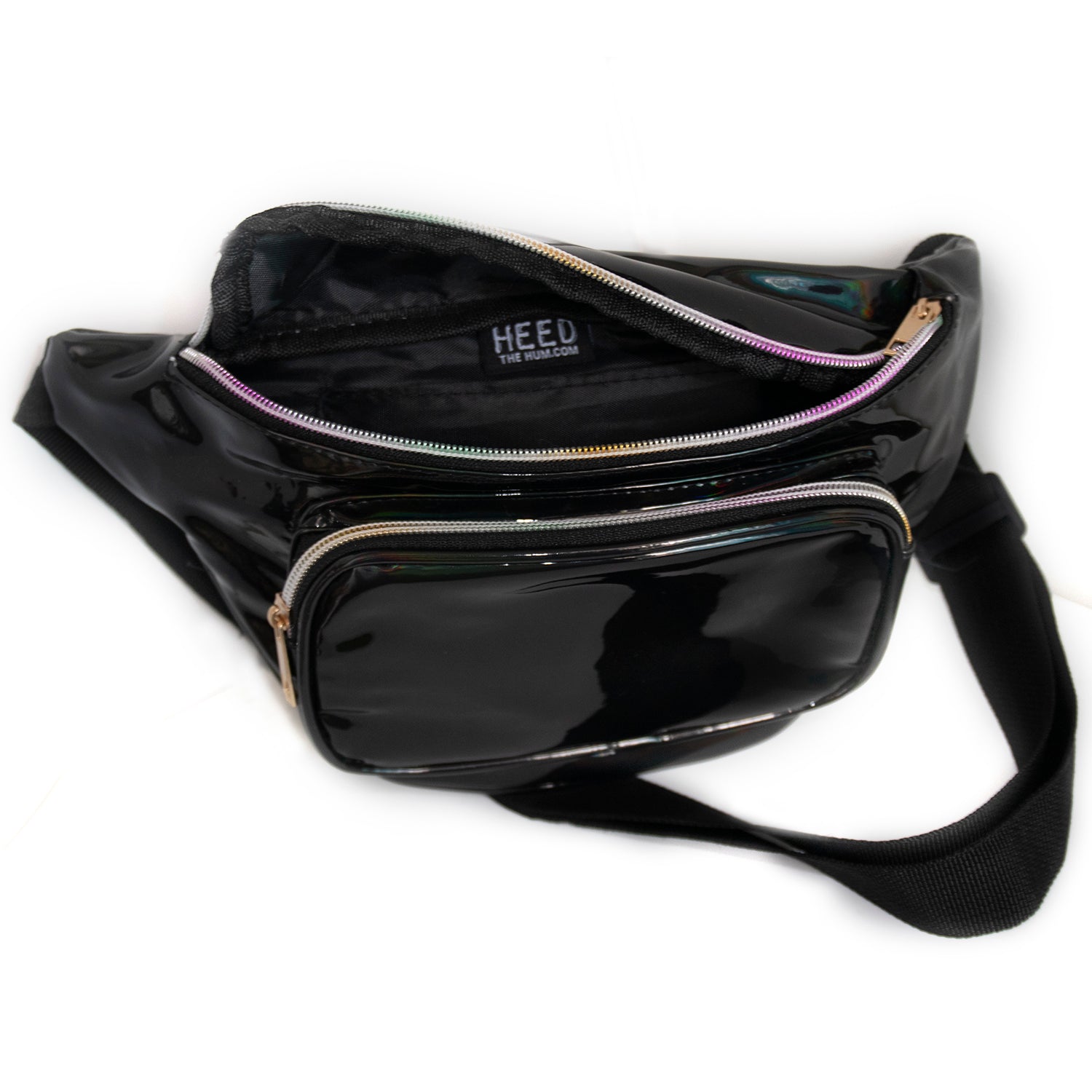 Black Oil Slick Festival Fanny Pack - Unisex Belt bag, bag, HEED THE HUM