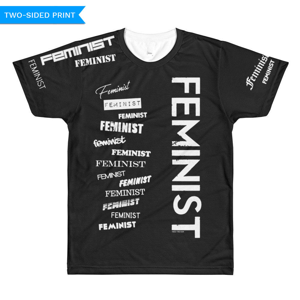Feminist Unisex T-shirt (double sided), Shirts, HEED THE HUM