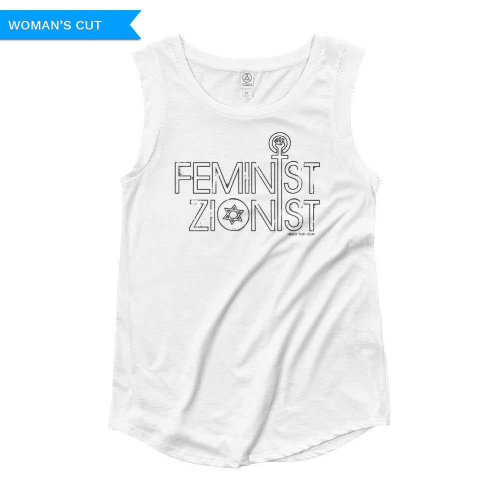 Feminist Zionist Woman's Cut Tank Top, Shirts, HEED THE HUM