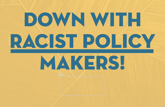 Yellow DOWN with Racist Policy Makers! Protest Sign