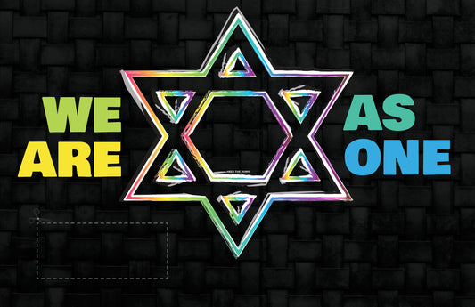 WE ARE AS ONE Rainbow Magen David Star(11x17 downloadable sign)