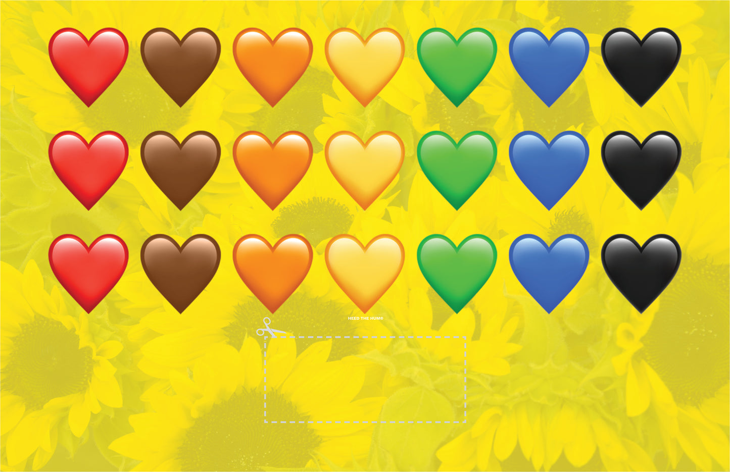 Rainbow Hearts on yellow sunflower protest sign