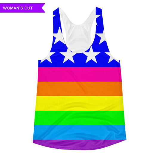 Queer LGBTQ Woman's Cut Racerback Tank Top, Shirts, HEED THE HUM