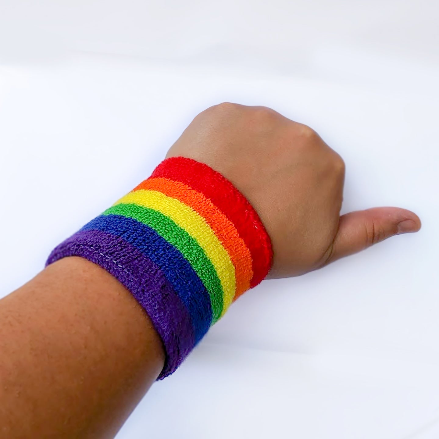 LGBTQ Rainbow Pride Wristband Sweatband Bracelet, bracelet, HEED THE HUM