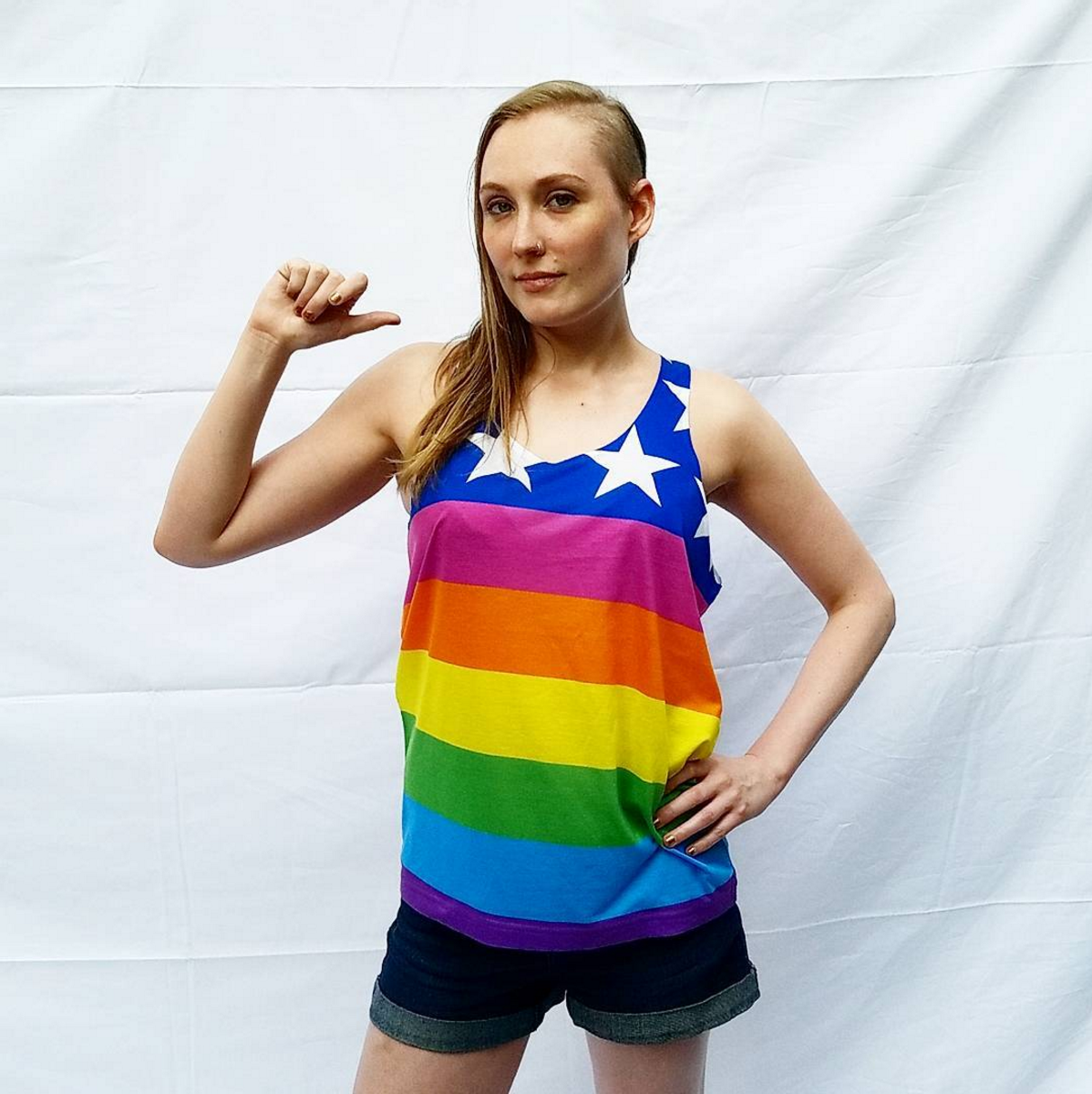 Queer LGBTQ Rainbow Flag Unisex Tank Top, Tank Top, HEED THE HUM