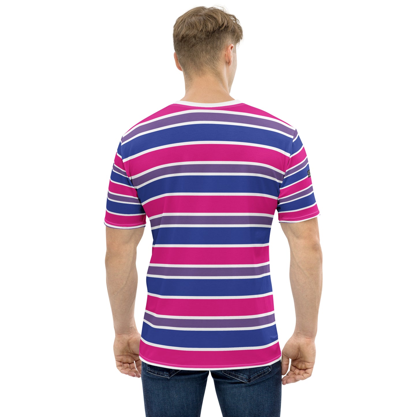 Bisexual Pride Stripes Unisex Cut & Sew All Over Print Tee Shirt
