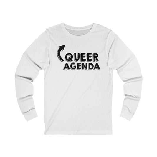 Queer Agenda Unisex Jersey Long Sleeve Tee Shirt - Black Print, Long-sleeve, HEED THE HUM