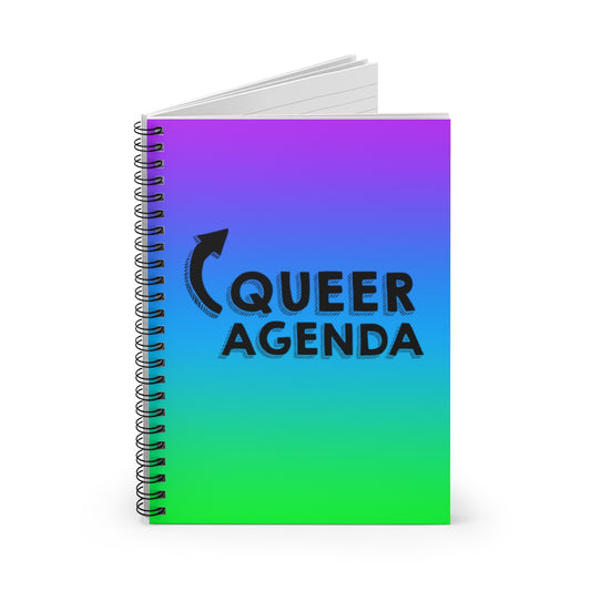 Queer Agenda Spiral Notebook - Purple, Blue, Green - LGBTQIA+, Paper products, HEED THE HUM