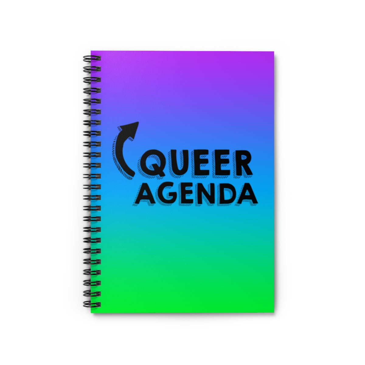 Queer Agenda Spiral Notebook - Purple, Blue, Green - LGBTQIA+, Paper products, HEED THE HUM