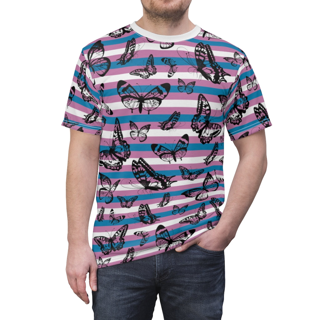 Trans Pride Flag Butterflies T shirt (unisex fit)