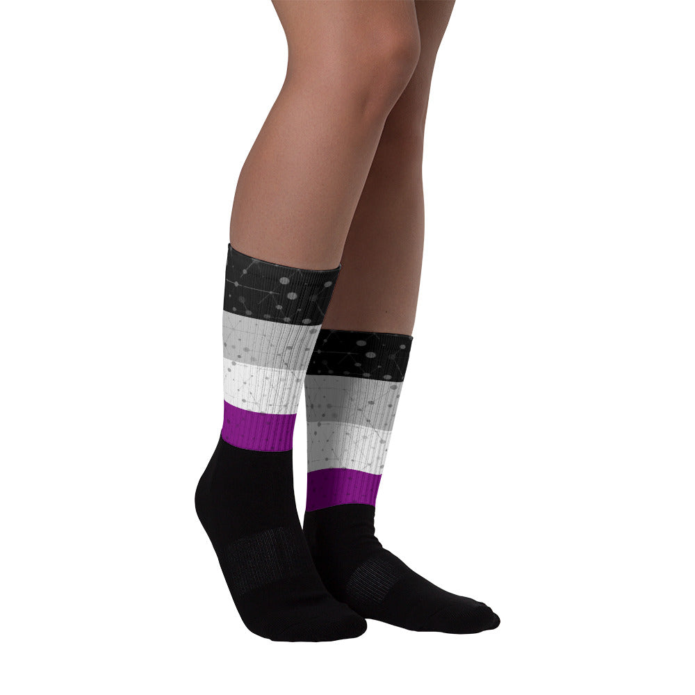 Asexual Flag Socks, Socks, HEED THE HUM