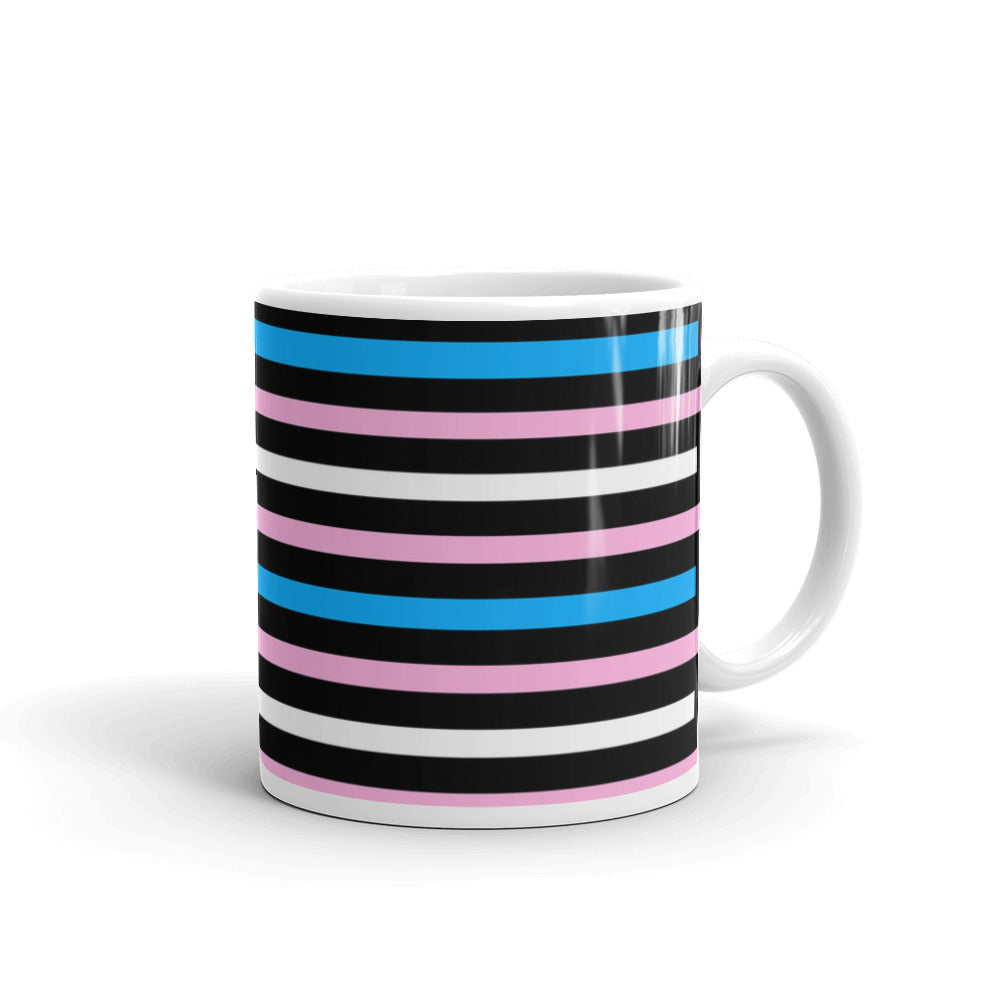 Trans Pride Flag Striped Mug -LGBTQ, Mugs, HEED THE HUM