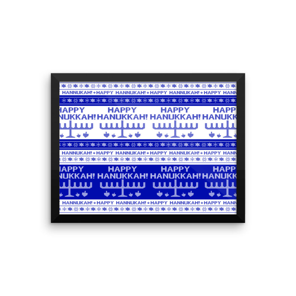Happy Hanukkah Ugly Christmas Sweater Framed poster, Poster, HEED THE HUM