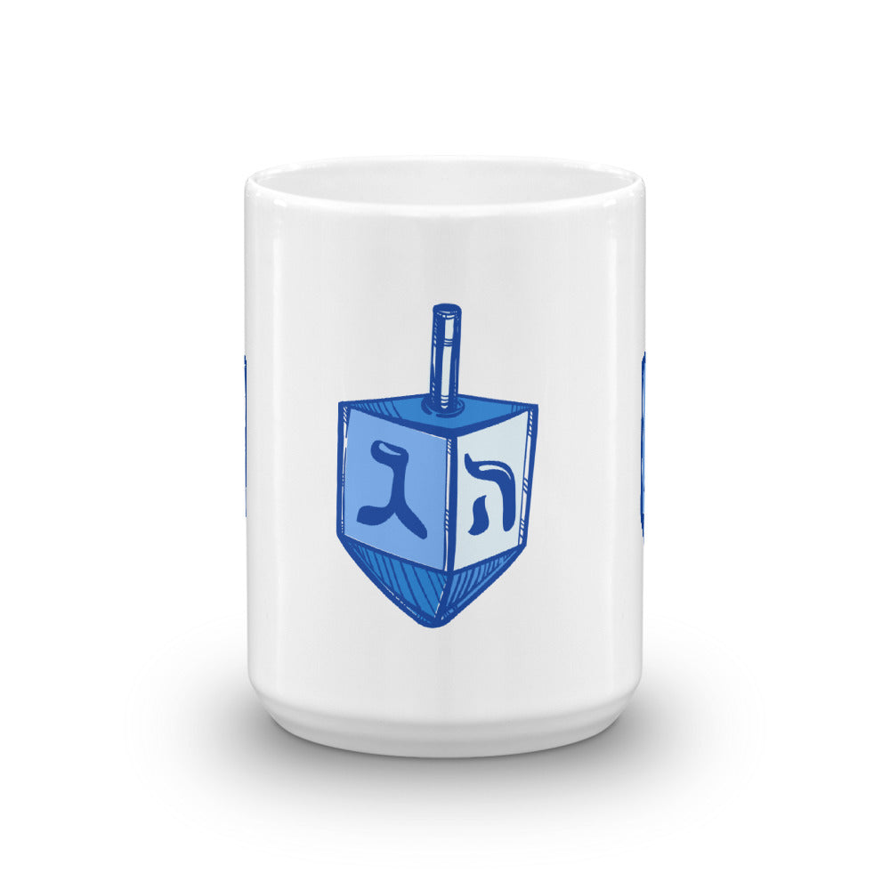 Blue Dreidel Chanukah Mug, Mug, HEED THE HUM