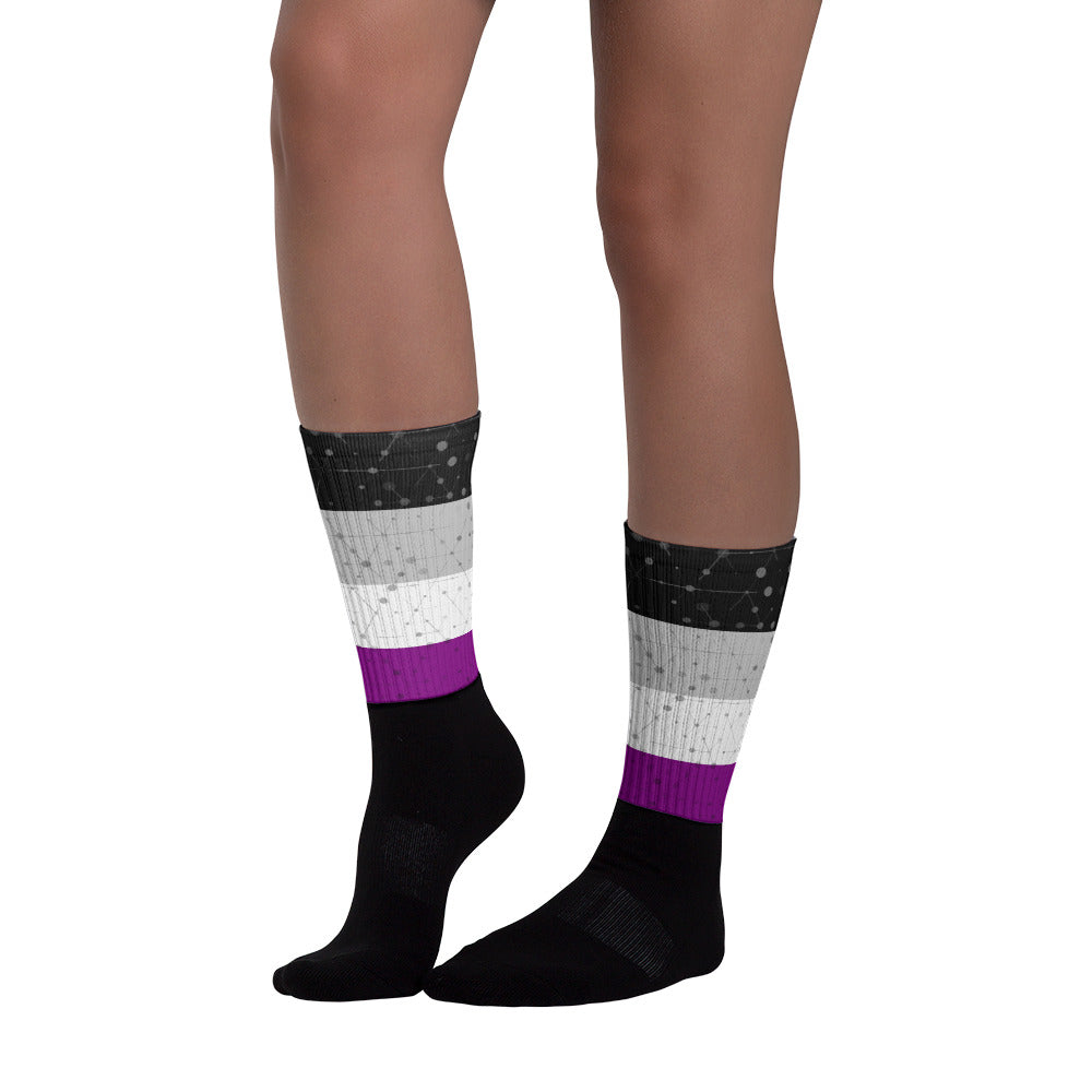 Asexual Flag Socks, Socks, HEED THE HUM