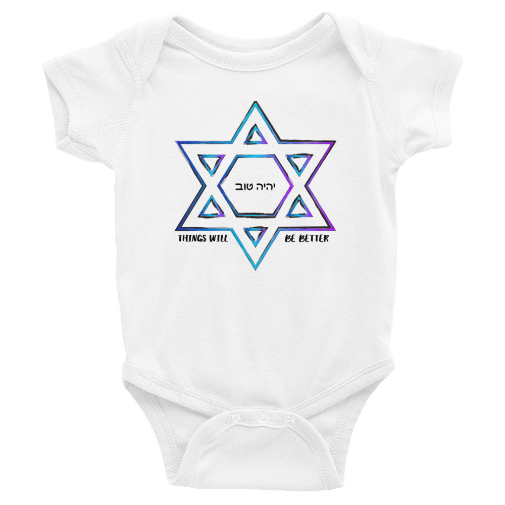 Things Will Get Better - YIHYEH TOV Blues Magen David Infant Bodysuit Onesie, Infant, HEED THE HUM