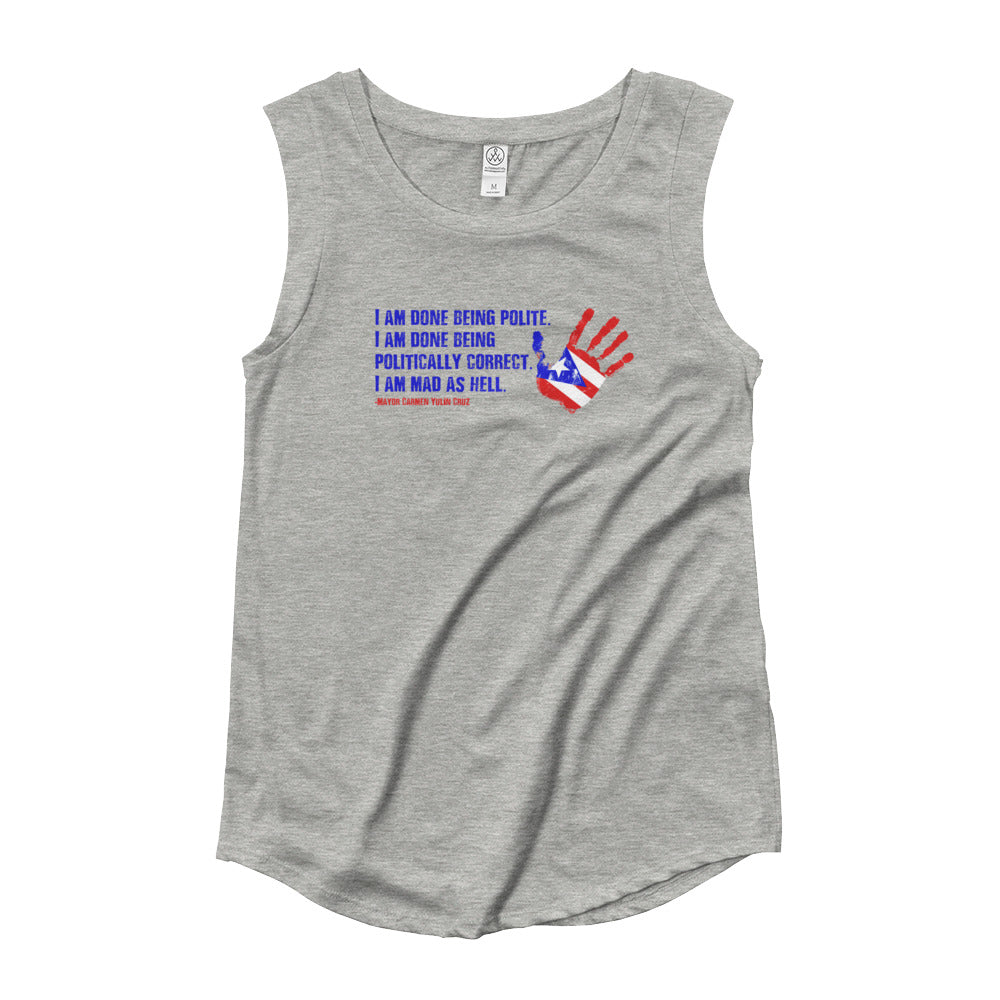 Mayor Carmen Yulín Cruz - Puerto Rico Relief Cap Sleeve Shirt, Shirt, HEED THE HUM