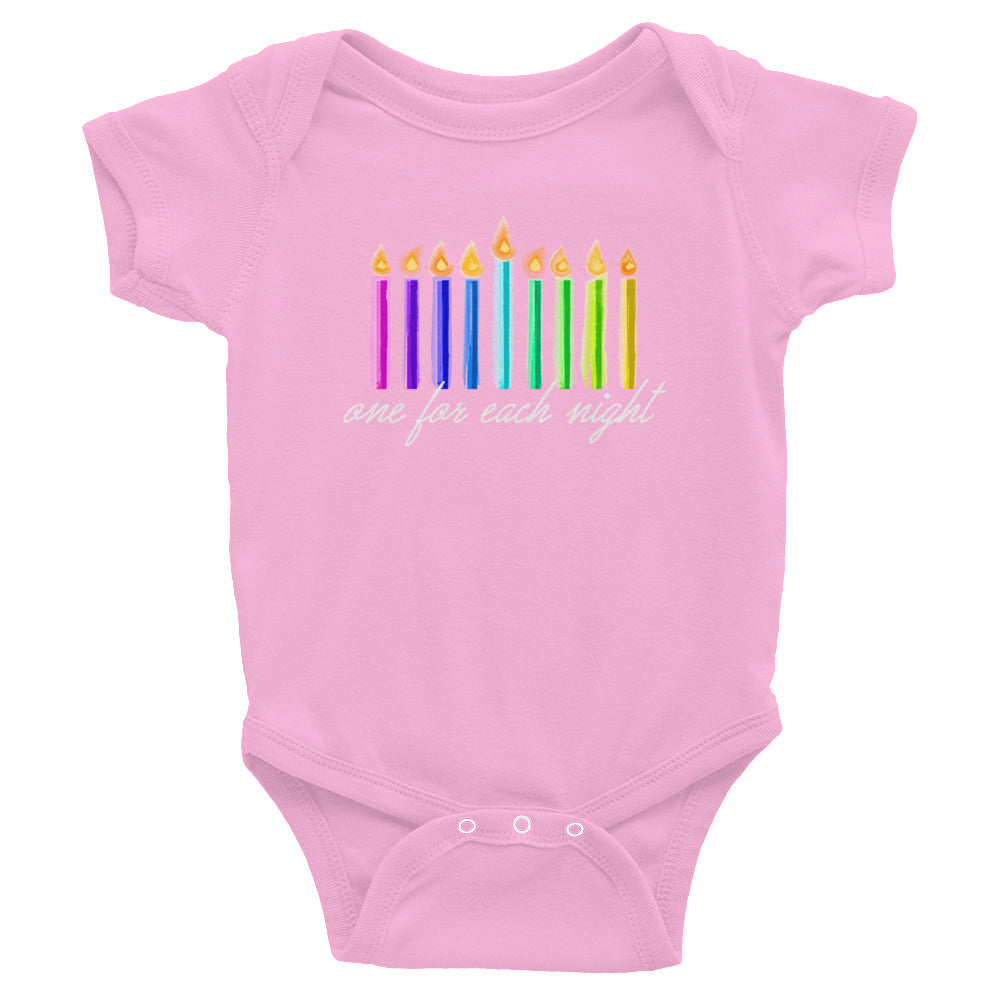 One For Each Night Chanukah Infant Bodysuit Onesie, baby, HEED THE HUM