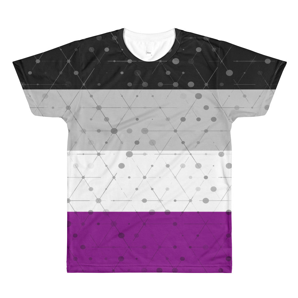 Asexual Flag All-Over Printed T-Shirt (one-sided), Shirt, HEED THE HUM