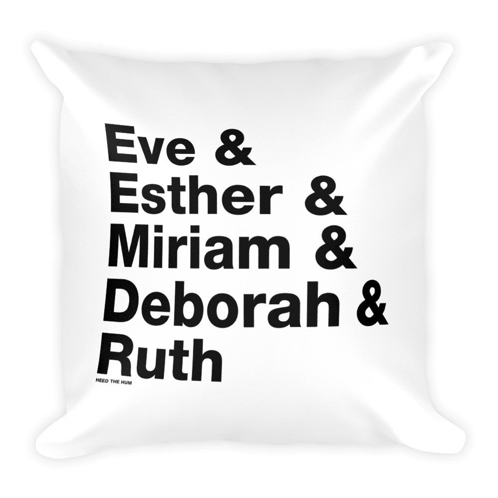 Women of the Bible Square Throw Pillow, Pillow, HEED THE HUM