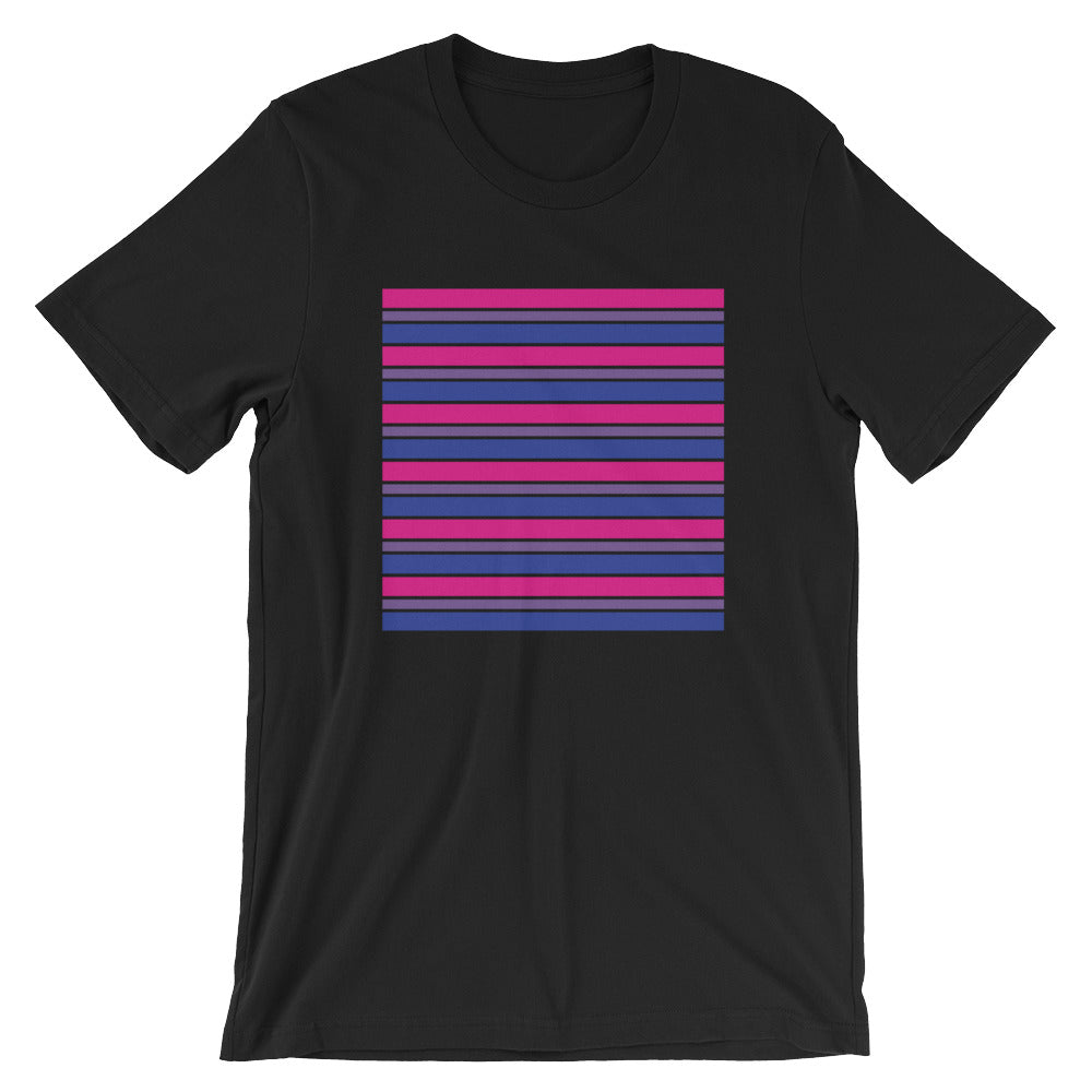 Bisexual Stripes Short-Sleeve Unisex T-Shirt - LGBTQ Pride, Shirts, HEED THE HUM