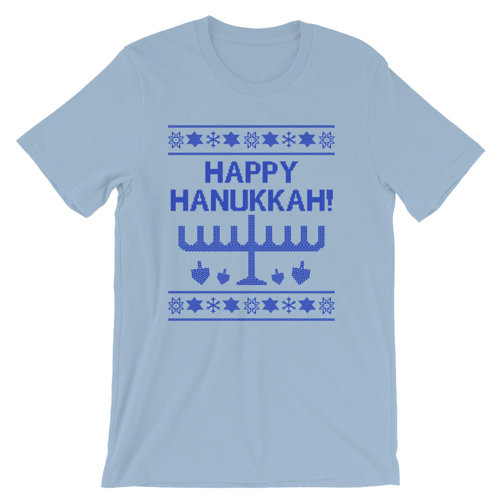 Happy Hanukkah Ugly Christmas Sweater Unisex T-Shirt, Shirts, HEED THE HUM