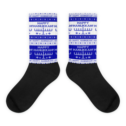 Happy Hanukkah Ugly Christmas Sweater Socks, Socks, HEED THE HUM