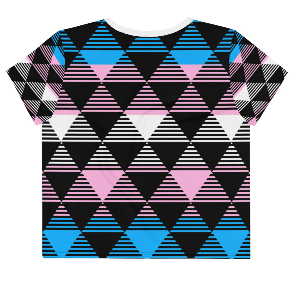 Trans Pride Flag Crop Top All-Over Print Shirt, Shirts, HEED THE HUM