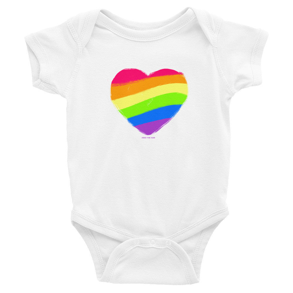 Rainbow Heart Infant Bodysuit Onesie, Infant, HEED THE HUM