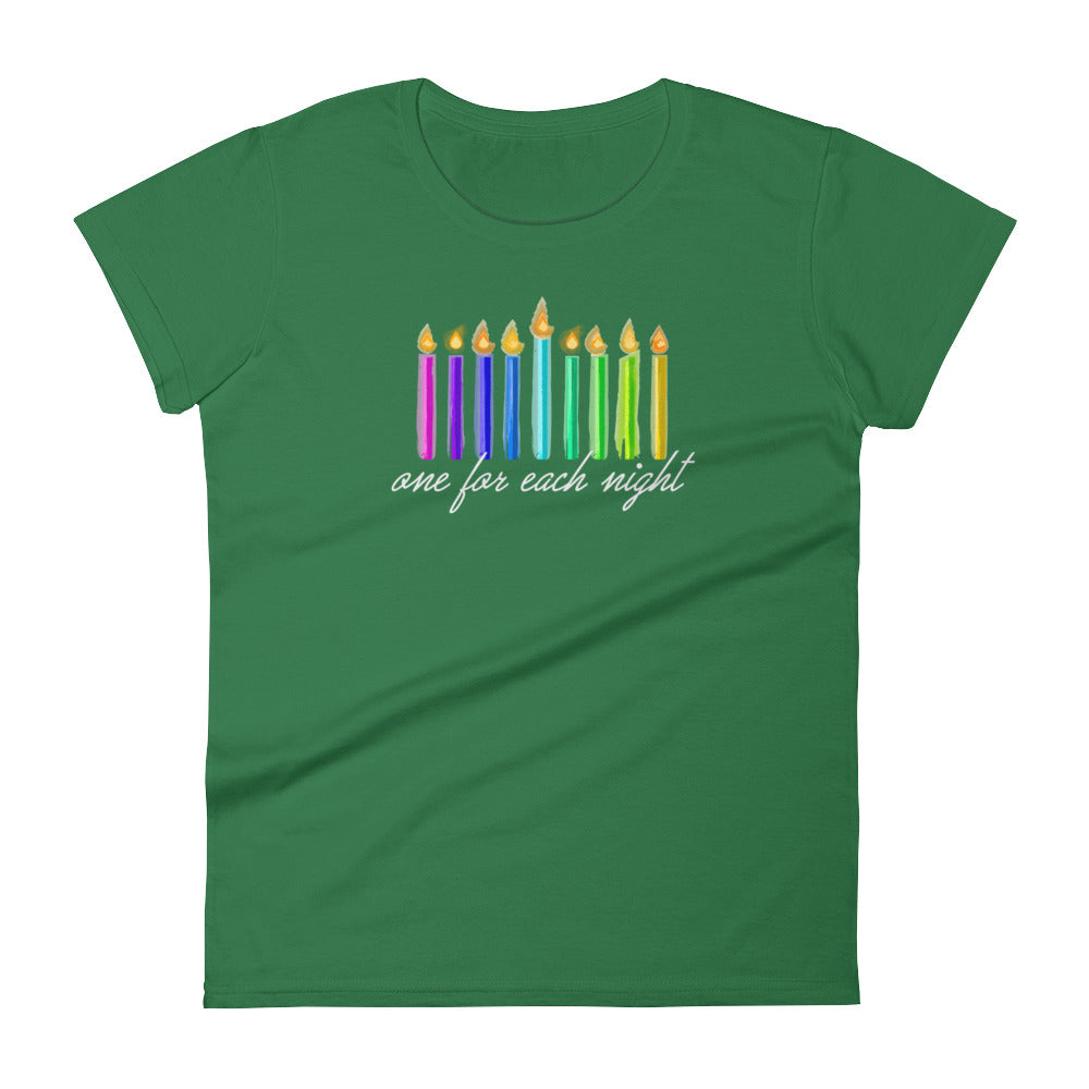 One For Each Night Chanukah Women's short sleeve t-shirt, Shirts, HEED THE HUM