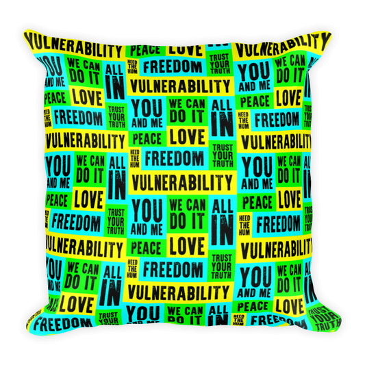 Vulnerability Square Throw Pillow, Pillow, HEED THE HUM