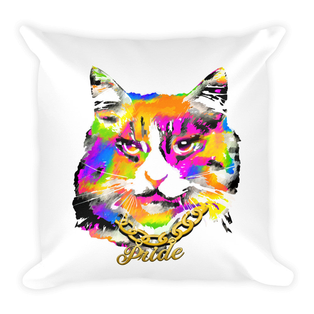 Pussy Pride Square Throw Pillow, Throw Pillow, HEED THE HUM