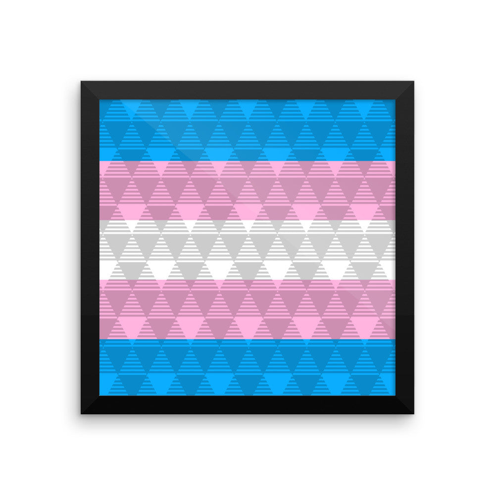 Trans Pride Flag Faded Framed poster, Poster, HEED THE HUM