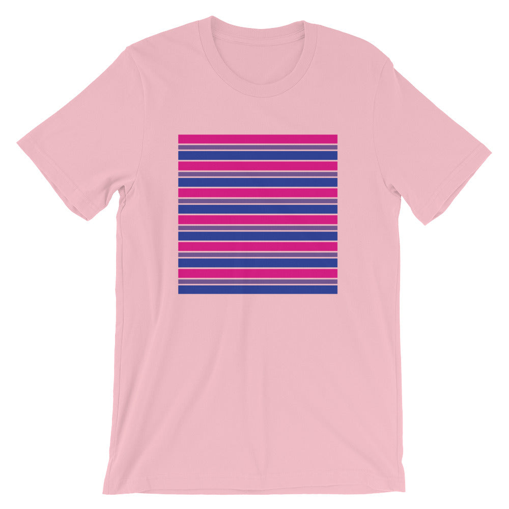 Bisexual Stripes Short-Sleeve Unisex T-Shirt - LGBTQ Pride, Shirts, HEED THE HUM
