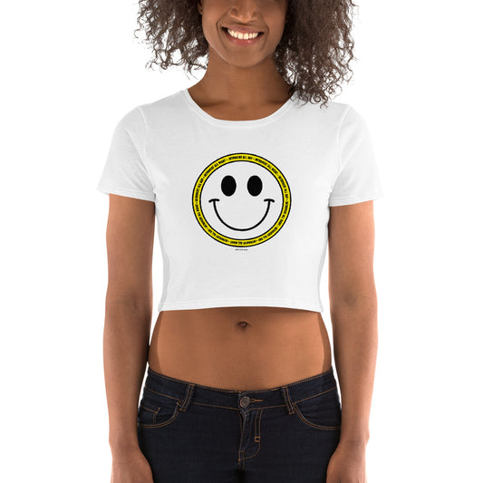 Introvert All Day White Crop Top Tee