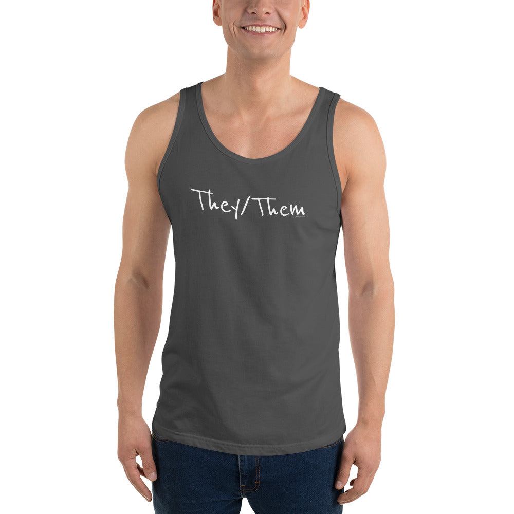 They/Them Unisex Trans Tank Top, Tank Top, HEED THE HUM
