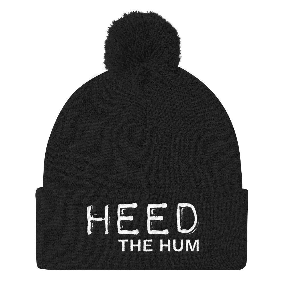 Heed The Hum Pom Pom Knit Cap Hat, Hats, HEED THE HUM