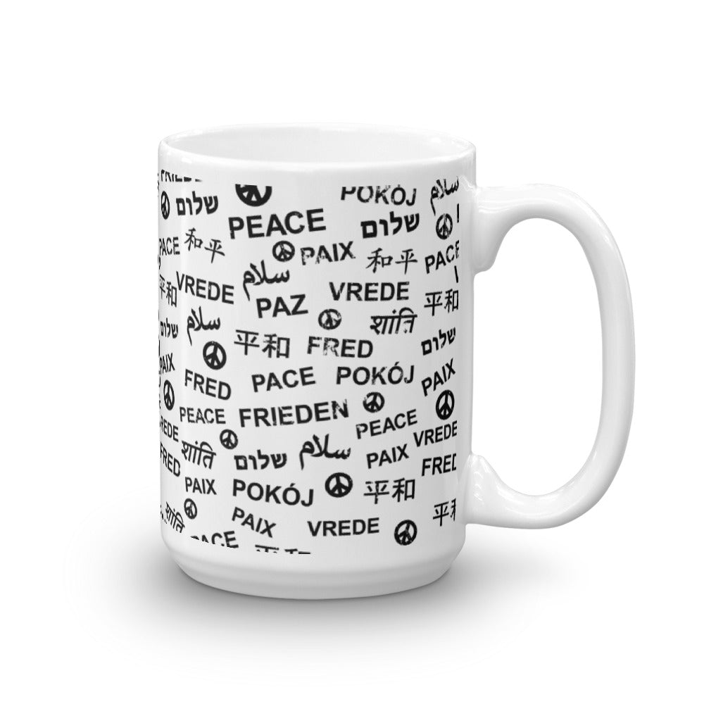 White Peace Mug, Mug, HEED THE HUM